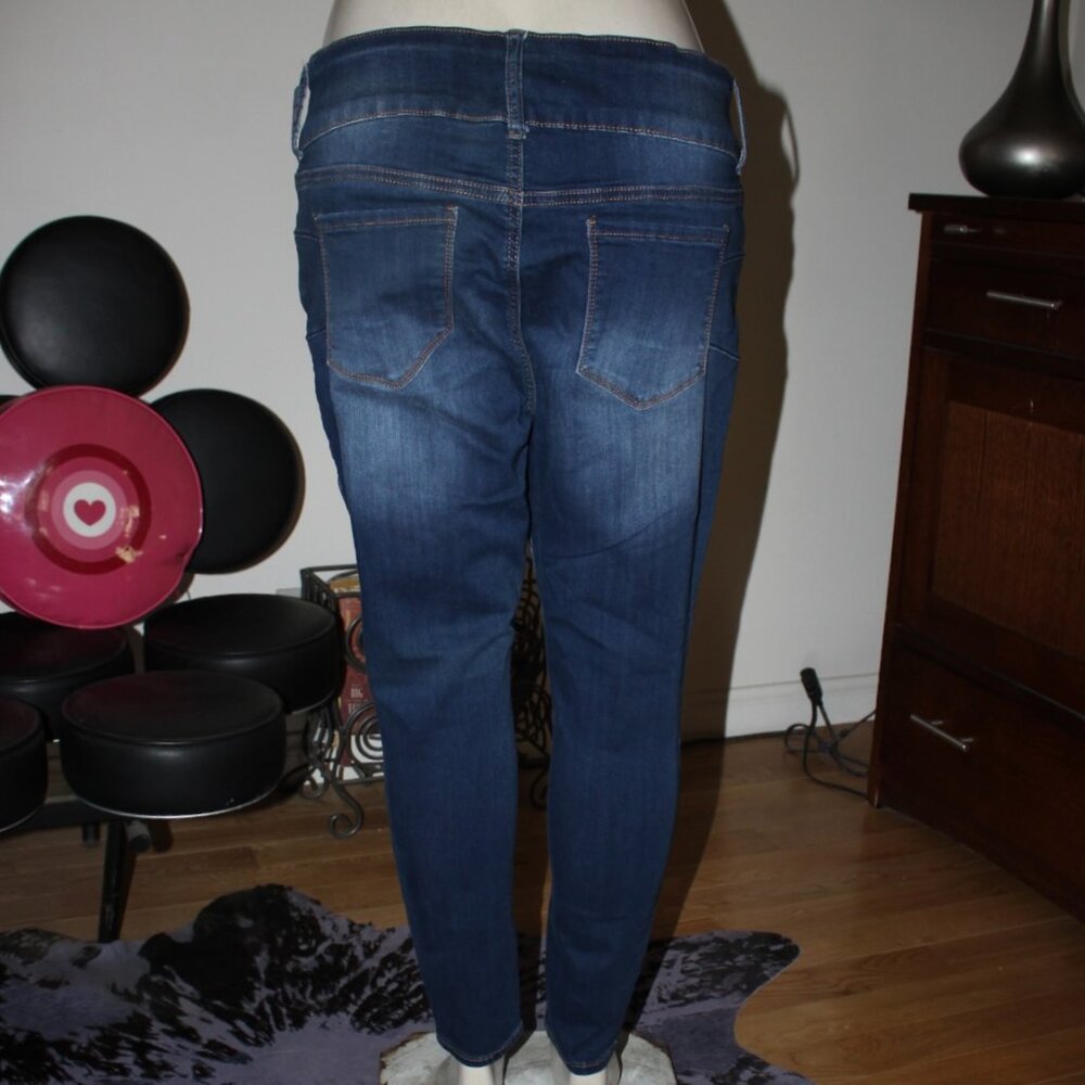 SONG  Skinny Ankle Jeans Sz 17 33" Waist 5 Pocket High Rise Worn 1X - Picture 5 of 8